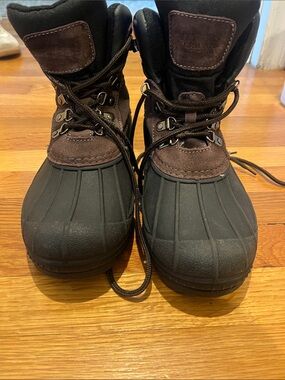 Men's Waterproof Brown and Black Winter Duck Boots